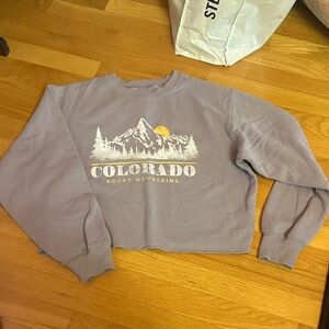 Hollister Colorado Graphic Crewneck Sweater - Gray